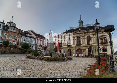 Rathaus, Rathaus Weitra, Waldviertel, Österreich Stockfoto