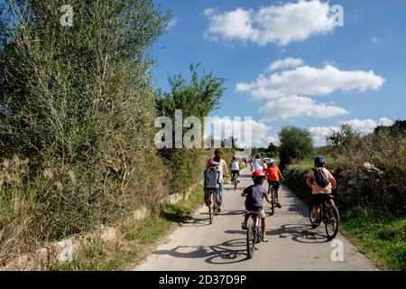 marcha ciclista beliebt a las piquetes des Pèlec, Llucmajor, Mallorca, balearen, Spanien Stockfoto