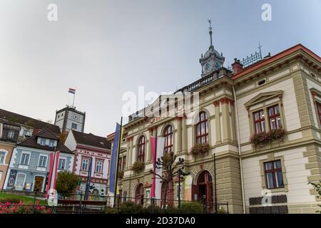 Rathaus, Rathaus Weitra, Waldviertel, Österreich Stockfoto