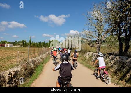 marcha ciclista beliebt a las piquetes des Pèlec, Llucmajor, Mallorca, balearen, Spanien Stockfoto