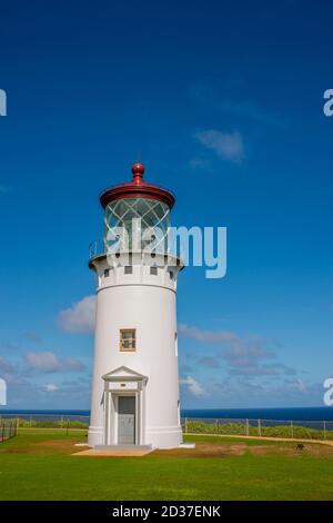 Leuchtturm am Kilauea National Wildlife Refuge auf Kauai Island, Hawaii, USA. Stockfoto