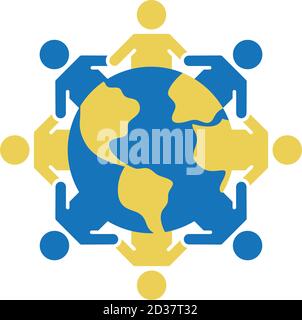 Welt unten Syndrom Tag, Kinder um Welt Vektor Illustration flachen Stil Stock Vektor