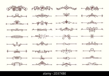 Vintage Textteiler Kollektion. Kunstvoll verziertes Vektor-Set mit dekorativen Elementen Stock Vektor