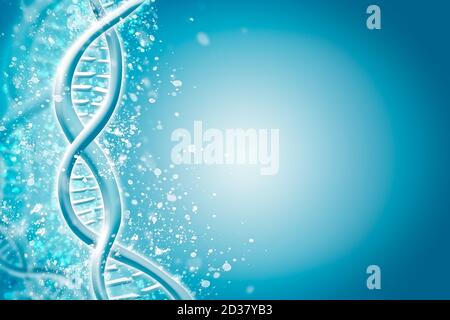 Doppelte Helix DNA Kette brillant. Konzept von Wissenschaft, Medizin und Forschung Stockfoto