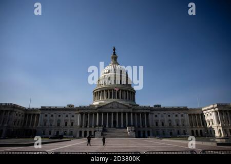 Washington, Vereinigte Staaten Von Amerika. Oktober 2020. Das Kapitol der Vereinigten Staaten wird am 7. Oktober 2020 in Washington, DC gesehen.Quelle: Samuel Corum/CNP Quelle: dpa/Alamy Live News Stockfoto