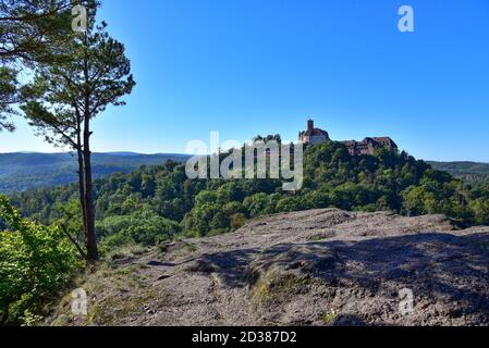 Blick von Metilstein auf die Wartburg bei Eisenach in Thüringen, Deutschland, Europa Stockfoto