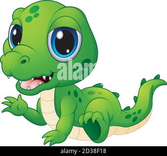 Vektor-Illustration von niedlichen Baby Krokodil Cartoon Stock Vektor