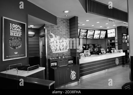 HUA HIN, THAILAND - 25. FEBRUAR 2017 - Interieur des Burger King Restaurants Stockfoto