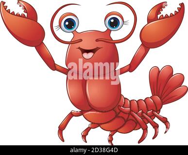 Vektor-Illustration von Cute Hummer Cartoon Stock Vektor