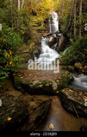 Reece Place Falls - Headwaters State Forest, in der Nähe von Brevard, North Carolina, USA Stockfoto