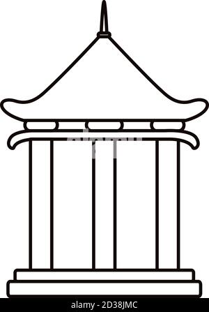 chinesische Turm Säulen Struktur Linie Stil Symbol Vektor Illustration Design Stock Vektor