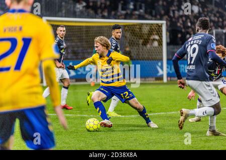 Brondby, Dänemark. November 2018. Simon Tibbling (12) von Broendby, WENN er während des 3F Superliga-Spiels zwischen Broendby IF und Aarhus GF im Brondby Stadium gesehen wird. (Foto: Gonzales Photo - Thomas Rasmussen). Stockfoto