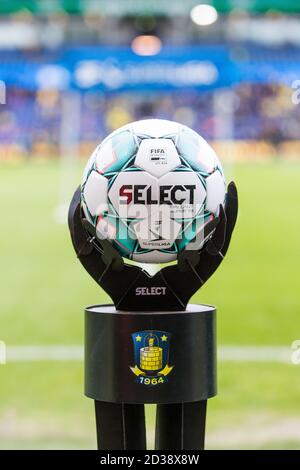 Brondby, Dänemark. März 2020. Der Matchball ist bereit für das 3F Superliga Spiel zwischen Broendby IF und Lyngby Boldklub im Brondby Stadium. (Foto: Gonzales Photo - Thomas Rasmussen). Stockfoto