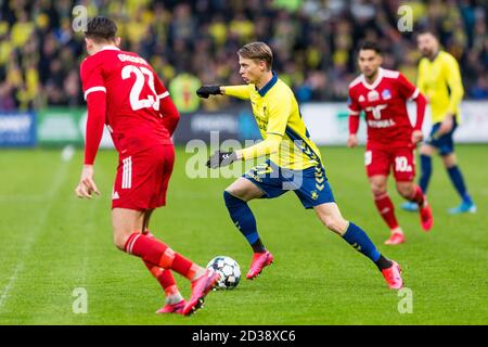 Brondby, Dänemark. März 2020. Simon Hedlund (27) von Broendby, WENN er während des 3F Superliga-Spiels zwischen Broendby IF und Lyngby Boldklub im Brondby Stadium gesehen wird. (Foto: Gonzales Photo - Thomas Rasmussen). Stockfoto