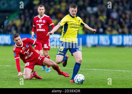 Brondby, Dänemark. März 2020. Morten Frendrup (19) von Broendby, WENN er während des 3F Superliga-Spiels zwischen Broendby IF und Lyngby Boldklub im Brondby Stadium gesehen wurde. (Foto: Gonzales Photo - Thomas Rasmussen). Stockfoto