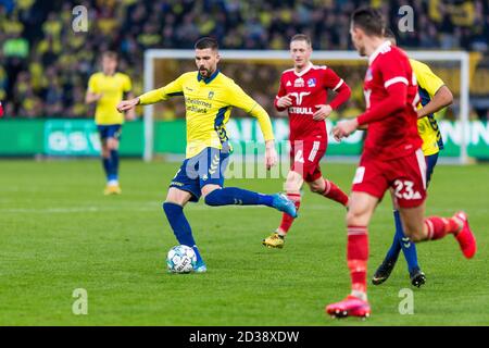 Brondby, Dänemark. März 2020. Anthony Jung (3) von Broendby, WENN er während des 3F Superliga-Spiels zwischen Broendby IF und Lyngby Boldklub im Brondby Stadium gesehen wurde. (Foto: Gonzales Photo - Thomas Rasmussen). Stockfoto