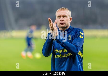 Brondby, Dänemark. November 2018. Johan Larsson von Broendby, WENN er vor dem 3F Superliga-Spiel zwischen Broendby IF und Aarhus GF im Brondby Stadium gesehen wurde. (Foto: Gonzales Photo - Thomas Rasmussen). Stockfoto