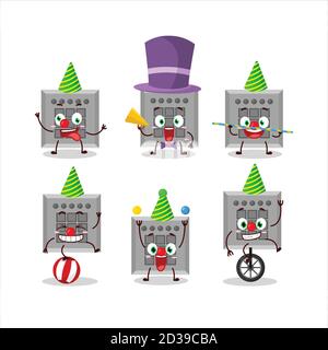 Cartoon Charakter von unter uns Taste Aufgabe mit verschiedenen Zirkus Zeigt Stock Vektor