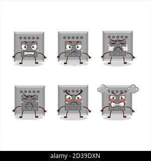 Unter uns Taste Aufgabe Zeichentrickfigur mit verschiedenen wütend Ausdrücke Stock Vektor