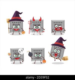 Halloween Ausdruck Emoticons mit Cartoon-Charakter von Among US-Taste Aufgabe Stock Vektor