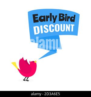 Early Bird Sonderangebot Rabatt Verkauf Event Banner flachen Stil Design Vektor Illustration. Stock Vektor