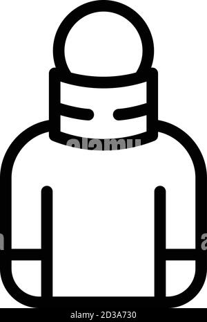 Hals Trauma Symbol, Umriss Stil Stock Vektor