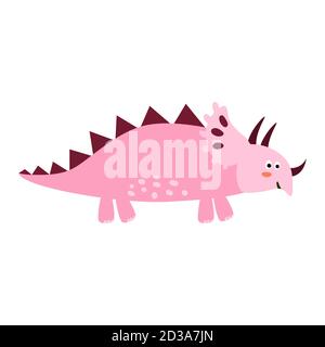 Niedliche Triceratops isoliert Element. Lustige Dinosaurier für Kinder Design Stock Vektor