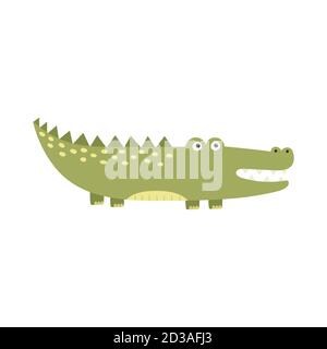 Lustige Alligator isoliertes Element für Kinder-Design. Druck mit niedlichen Krokodil Stock Vektor