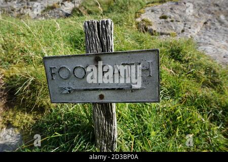 Wegweiser unterhalb von Tryfan Bach Stockfoto