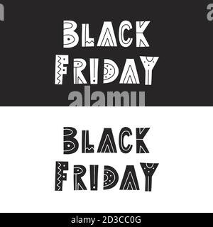 Schwarzer freitag handgezeichneter Schriftzug, Vektor-Illustration Vorlage Stock Vektor