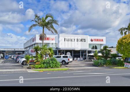 AUCKLAND, NEUSEELAND - 02. Apr 2019: Auckland / Neuseeland - 2. April 2019: Family Boats Showroom in East Tamaki Stockfoto