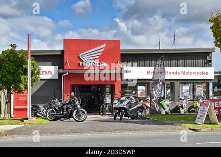 AUCKLAND, NEUSEELAND - 02. Apr 2019: Auckland / Neuseeland - 2. April 2019: Honda Motorcycles Store in East Tamaki Stockfoto