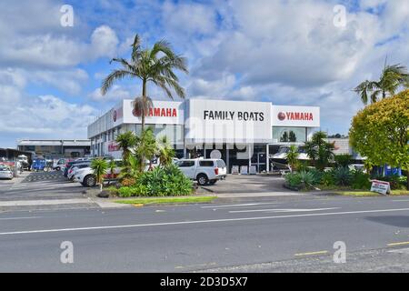 AUCKLAND, NEUSEELAND - 02. Apr 2019: Auckland / Neuseeland - 2. April 2019: Family Boats Showroom in East Tamaki Stockfoto