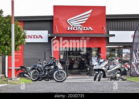 AUCKLAND, NEUSEELAND - 02. Apr 2019: Auckland / Neuseeland - 2. April 2019: Honda Motorcycles Store in East Tamaki Stockfoto