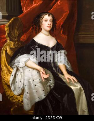 Katharina von Braganza (1638-1705), Königin Consort von England, Porträtmalerei nach Peter Lely, um 1665 Stockfoto