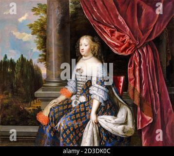Maria Theresia von Spanien (1638-1683), Königin Consort von Frankreich, Porträtmalerei von Jean Nocret, um 1660 Stockfoto
