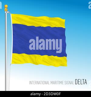Alfa-Flagge, internationales maritimes Signal, Vektor-Illustration Delta-Flagge, internationales maritimes Signal, Vektor-Illustration Stock Vektor