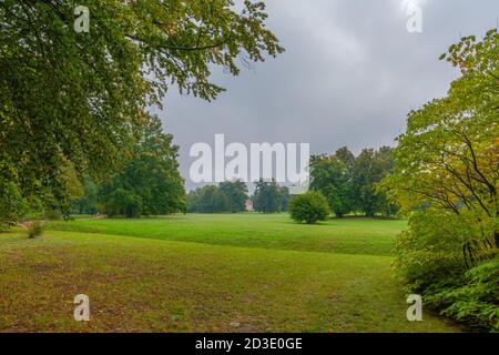 Fürst Pückler Park und Schloss in Branitz, Prinz Peuckler, Schloss und Landschaftspark, Cottbus, Brandenburg, Ostdeutschland, Europa Stockfoto