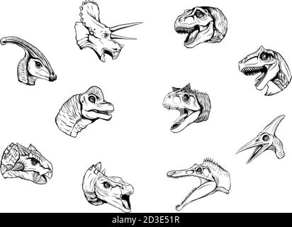 Dinosaurier Cartoon-Sammlung, bunte Reihe von Fantasy-niedlichen Monster, Tiere und prähistorischen Charakter: Stock Vektor