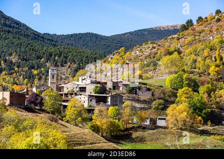 Das Dorf Arança, Cerdanya. Stockfoto