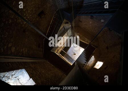 Glockenturm nach puigcerda innen, Cerdanya. Stockfoto