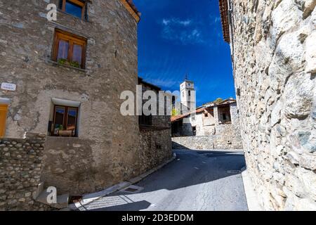 Arança Dorf, Cerdanya. Stockfoto