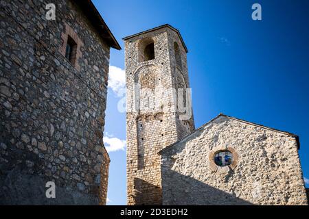 Santa Eugenia Turm, Cerdanya. Stockfoto