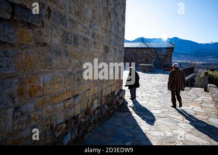 Alle Kirche Dorf, Cerdanya. Stockfoto