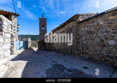 Arança Turmkirche, Cerdanya. Stockfoto