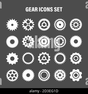 Zahnräder eingestellt. Retro Vintage Zahnräder Kollektion. Industrielle Symbole. Vektorgrafik. Stock Vektor