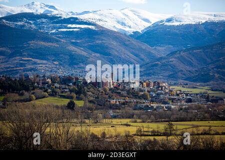 Puigcerda Dorf, Cerdanya. Stockfoto