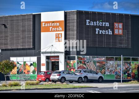 AUCKLAND, NEUSEELAND - 09. Apr 2019: Auckland / Neuseeland - 9. April 2019: Eastern Fresh Asian Food Supermarkt in Pakuranga Stockfoto