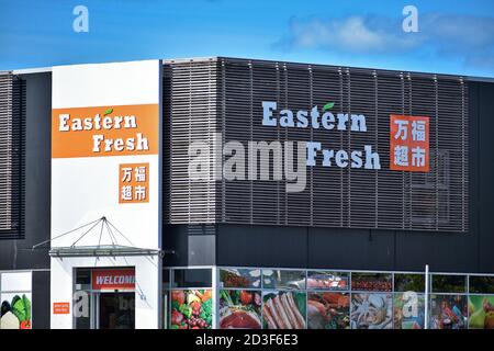 AUCKLAND, NEUSEELAND - 09. Apr 2019: Auckland / Neuseeland - 9. April 2019: Eastern Fresh Asian Food Supermarkt in Pakuranga Stockfoto