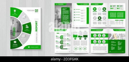 Geschäftsbericht mit Deckblatt. Broschüre, Mappe, Präsentation, Broschüre. A4-Format. Stock Vektor
